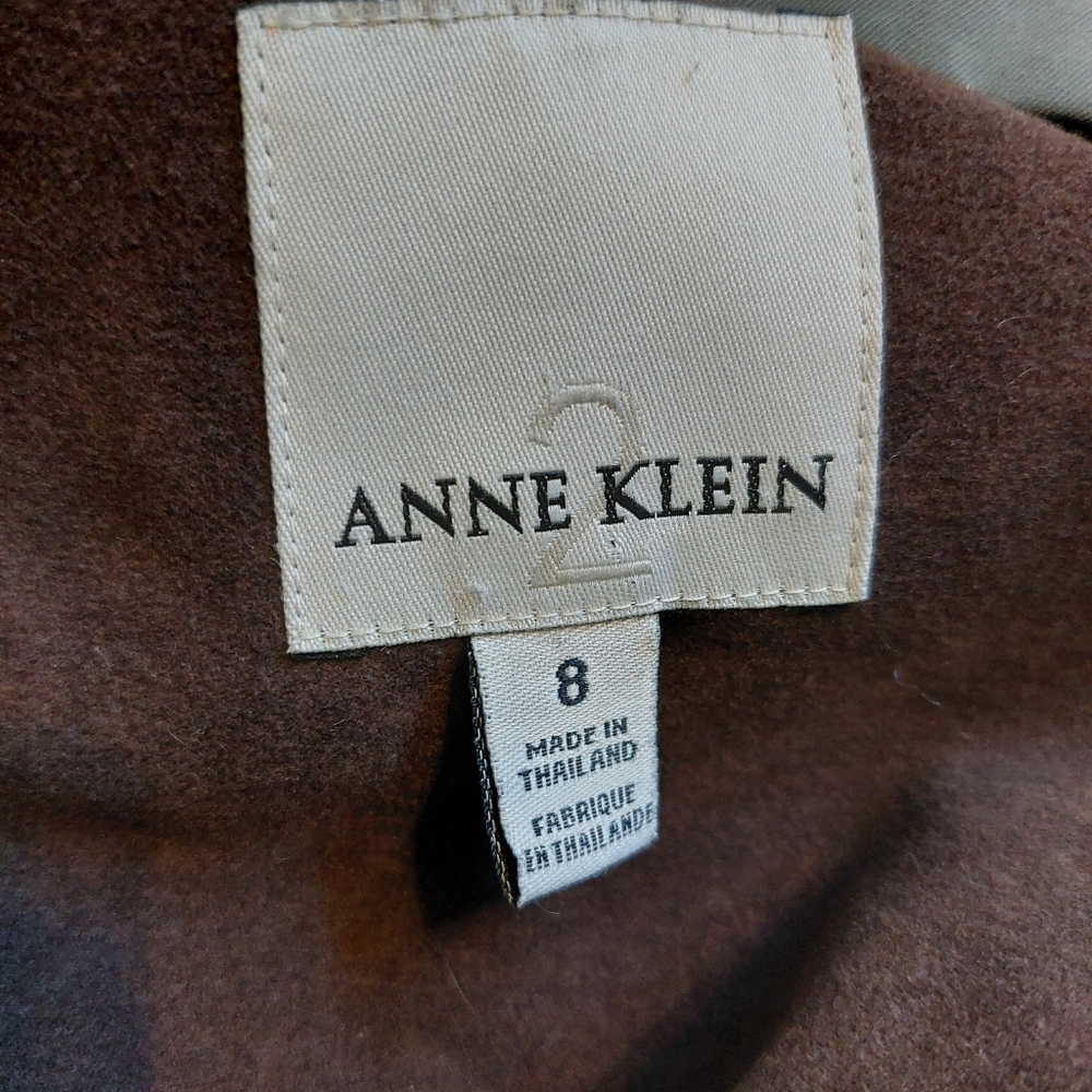 Anne Kline Olive Green Trench Coat Size 8 - Picture 4 of 16